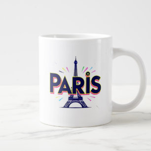 Stadt der Lichter: Kühne Pariser Typografie-Kunst Jumbo-Tasse