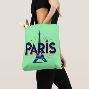 Stadt der Lichter: Kühne Pariser Typografie-Kunst Tasche