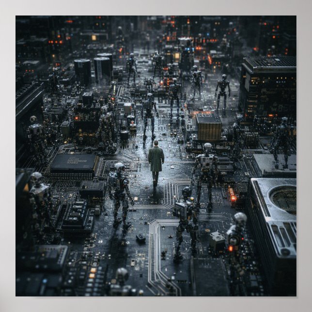 Stadt der Roboter Poster (Vorne)