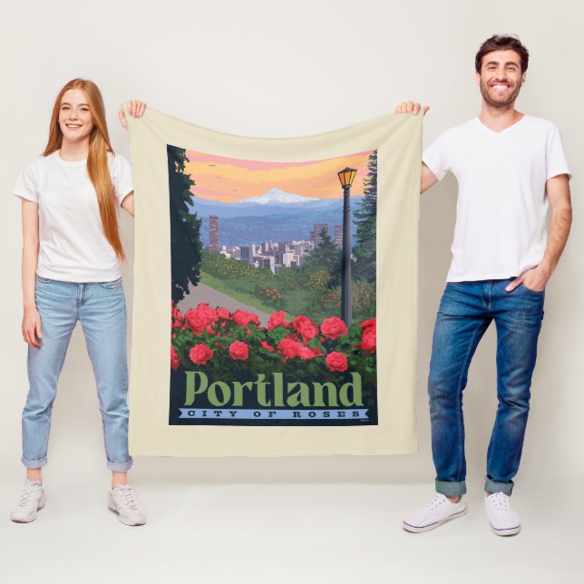 Stadt der Rose | Portland, Oregon Fleecedecke (Beispiel)