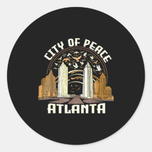 Stadt des Friedens Atlanta Souvenir Männer Frauen  Runder Aufkleber