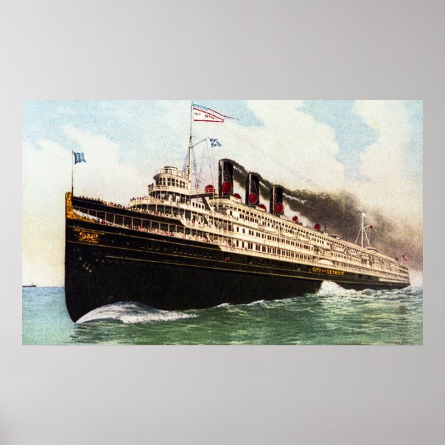 Stadt Detroit Passagierfähre Poster (Vorne)