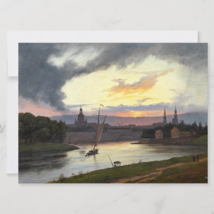 Stadt Dresden bei Sonnenuntergang (deutsche Landsc Karte