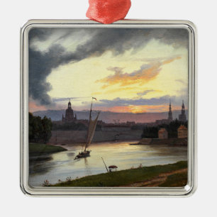 Stadt Dresden bei Sonnenuntergang (deutsche Landsc Ornament Aus Metall