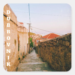 Stadt Dubrovnik, Dalmatien, Kroatien Quadratischer Aufkleber