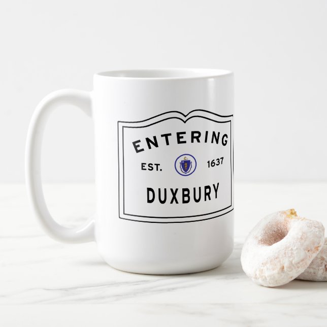 Stadt Duxbury Massachusetts Kaffeetasse (Mit Donut)