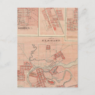 Stadt Elkhart, Elkhart Co mit Goshen Postkarte