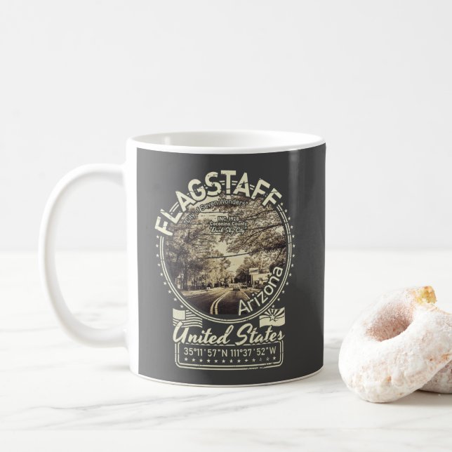 STADT FLAGSTAFF - STAAT ARIZONA KAFFEETASSE (Mit Donut)