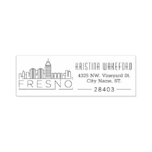 Stadt Fresno Selbstfarbige Briefmarke der benutz Permastempel