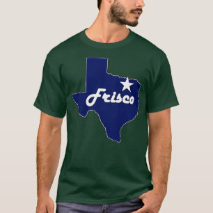 Stadt Frisco Texas Lone Staat Map Navy Blue T-Shirt