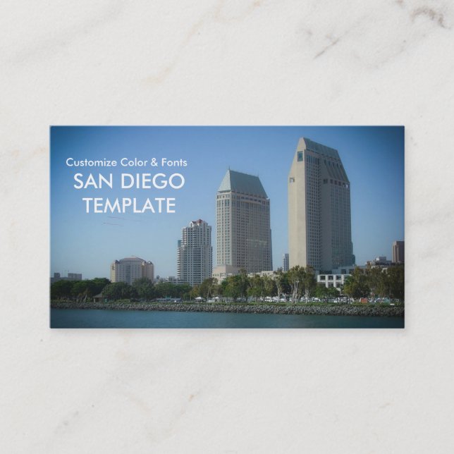 Stadt Gebäude und Hafen - San Diego Visitenkarte (Vorderseite)