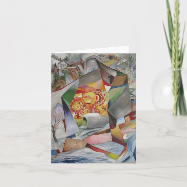 Stadt gerettet - Blank Notizkarte Karte (Vorderseite)