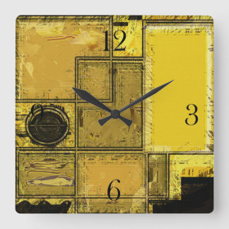 Stadt Goldder städtischen abstrakten Kunst-Uhr Quadratische Wanduhr