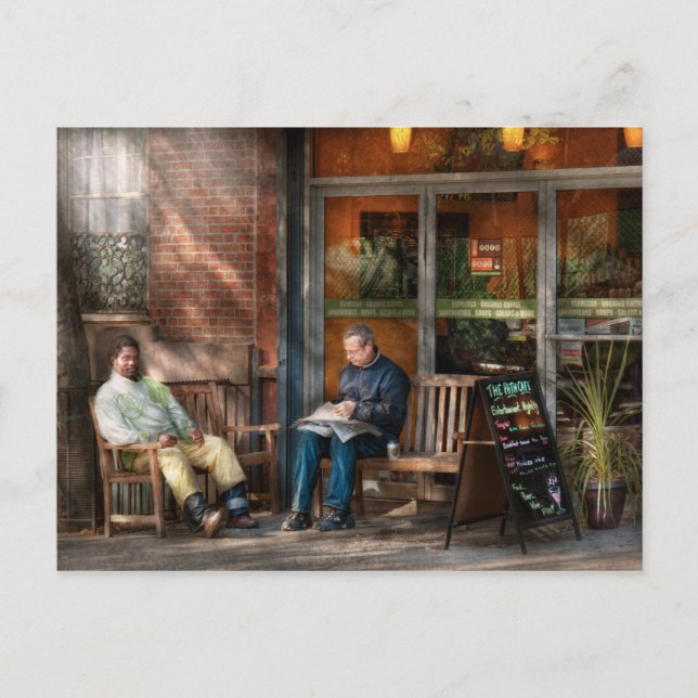 Stadt - Greenwich Village - Das Café des Weges Postkarte (Vorderseite)
