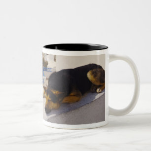 Stadt Griechenlands, Santorini Insel, Oia, Zweifarbige Tasse