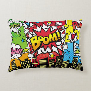 Stadt Hintergrundmaterial mit Comic-Art-Stil Sprec Dekokissen