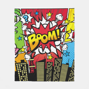 Stadt Hintergrundmaterial mit Comic-Art-Stil Sprec Fleecedecke