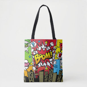Stadt Hintergrundmaterial mit Comic-Art-Stil Sprec Tasche
