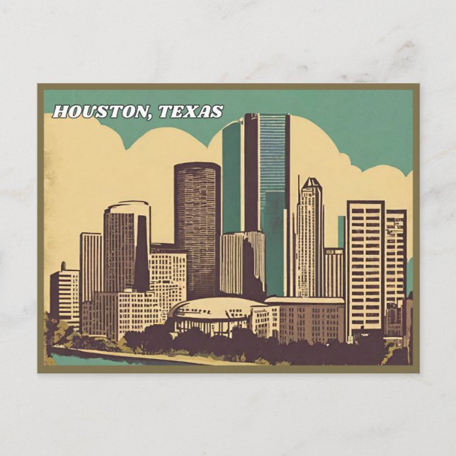 Stadt Houston, Texas Postkarte (Vorderseite)