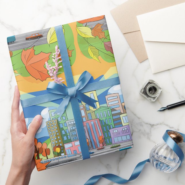 Stadt im Herbst Geschenkpapier (Von Creator hochgeladen)