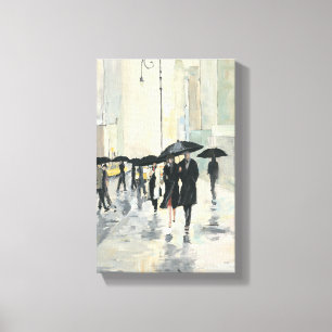 Stadt im Regen Leinwanddruck