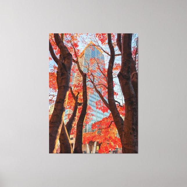 Stadt in Rot Leinwanddruck (Vorderseite)