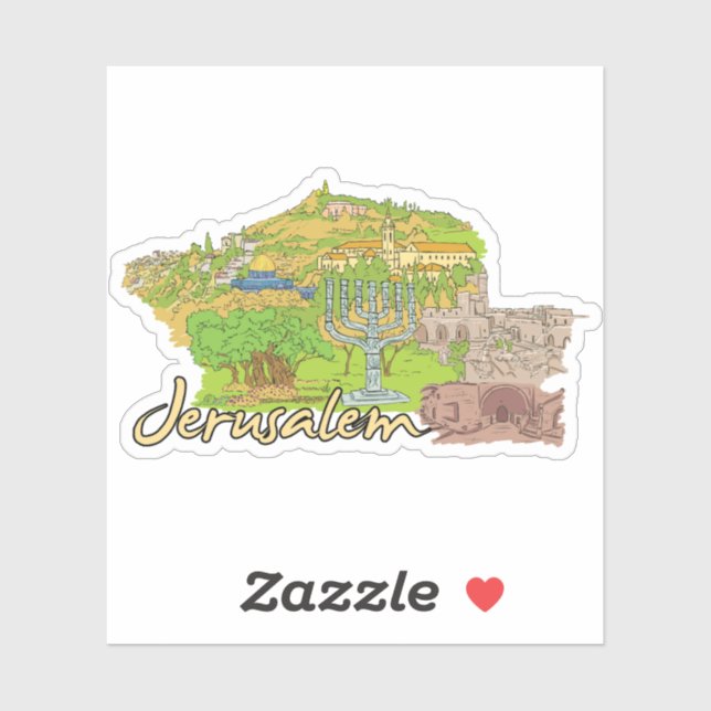 Stadt Jerusalem Aufkleber (Blatt)