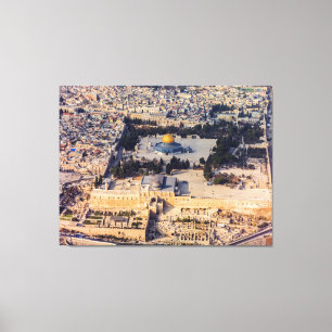 Stadt-Jerusalem-Haube des Tempelbergs alte des Leinwanddruck