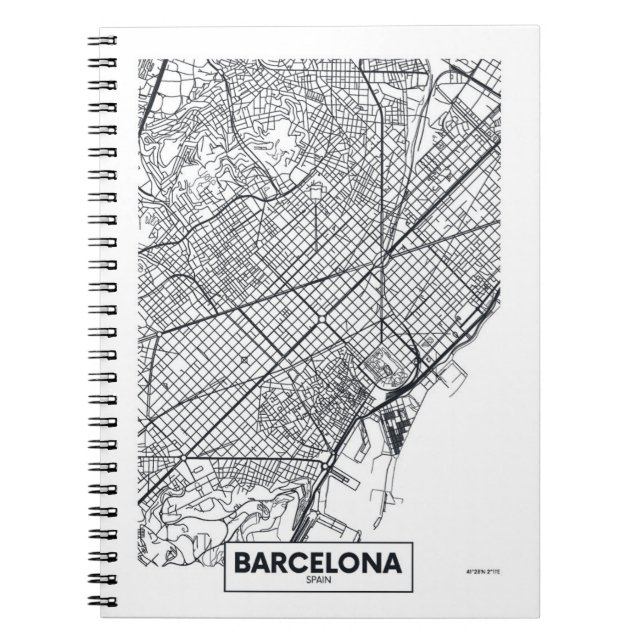Stadt-Karte Barcelonas, Spanien | Notizblock (Vorderseite)