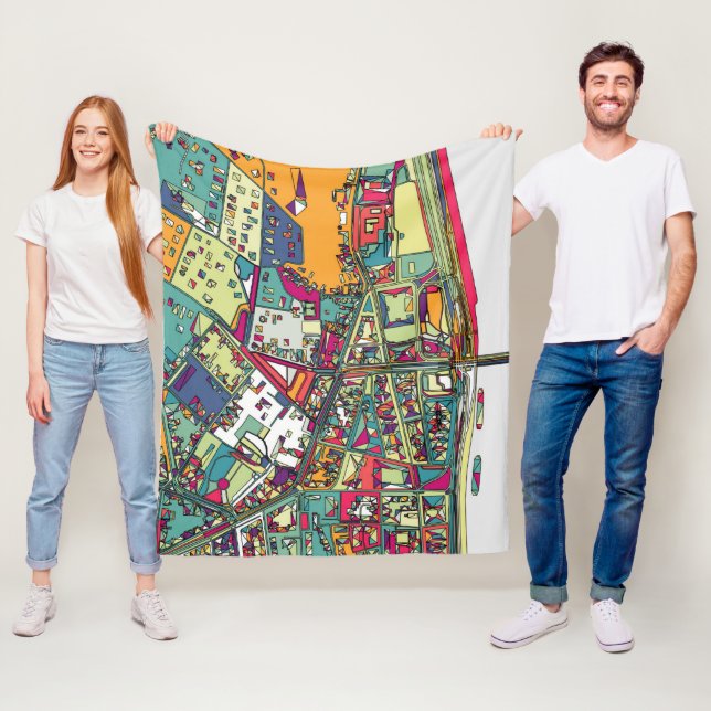 Stadt-Karte Budapests, Ungarn | Fleecedecke (Beispiel)