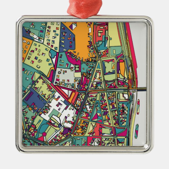 Stadt-Karte Budapests, Ungarn | Ornament Aus Metall (Vorne)