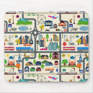 Stadt-Karten-Muster Mousepad