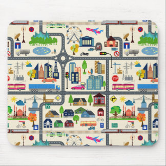 Stadt-Karten-Muster Mousepad