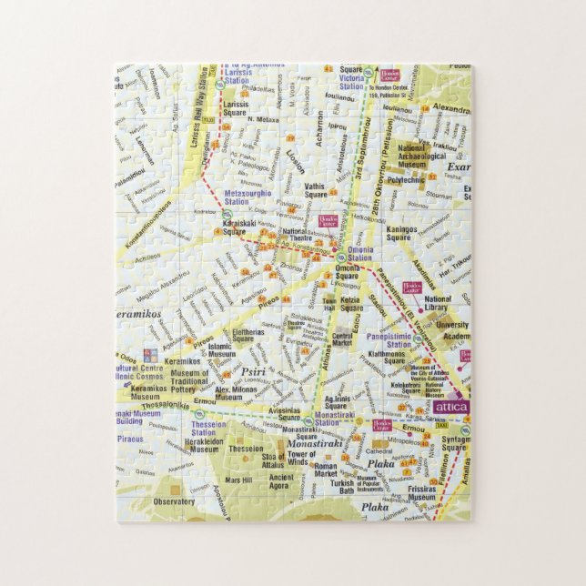 Stadt-Kartenpuzzlespiel Europas Griechenland Athen (Vertikal)