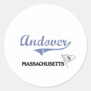 Stadt-Klassiker Andovers Massachusetts Runder Aufkleber