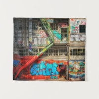Stadt-Kunst verlassene Gebäudegraffiti-Wand-Kunst