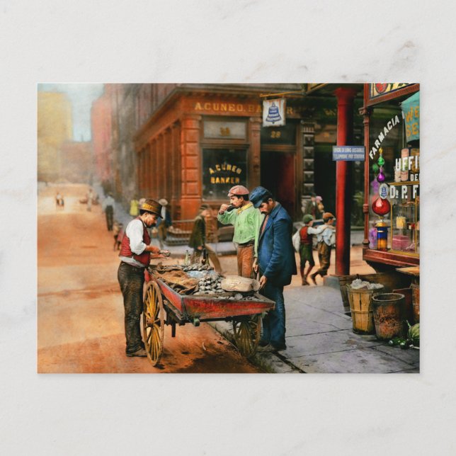 Stadt - Little Italy NY - Mussel Man 1900 Postkarte (Vorderseite)