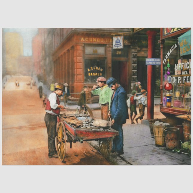 Stadt - Little Italy NY - Mussel Man 1900 Seidenpapier (Vorderseite)