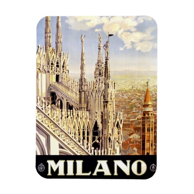Stadt Mailand Italienisches Reiseplakat 1920 Magnet (Vertikal)