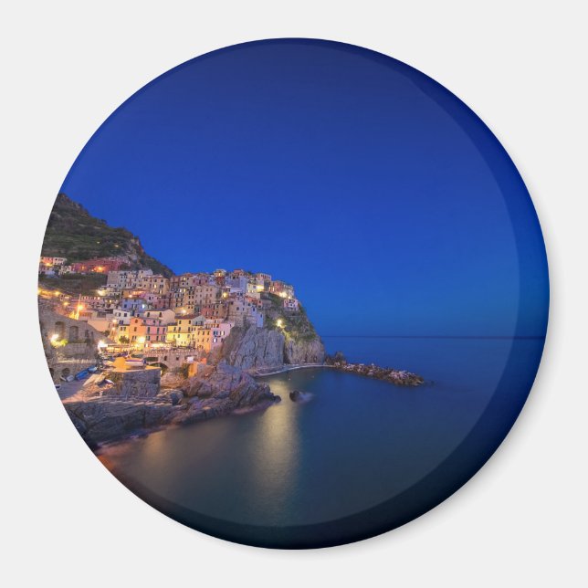 Stadt Manarola im Cinque Terre im Abend Magnet (Vorne)