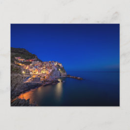 Stadt Manarola im Cinque Terre im Abend Postkarte
