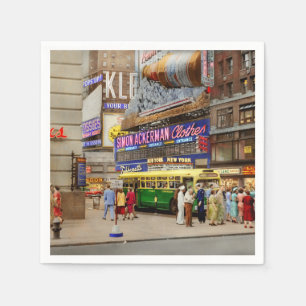 Stadt - Manhattan, NY - 43. und Broadway 1952 Serviette