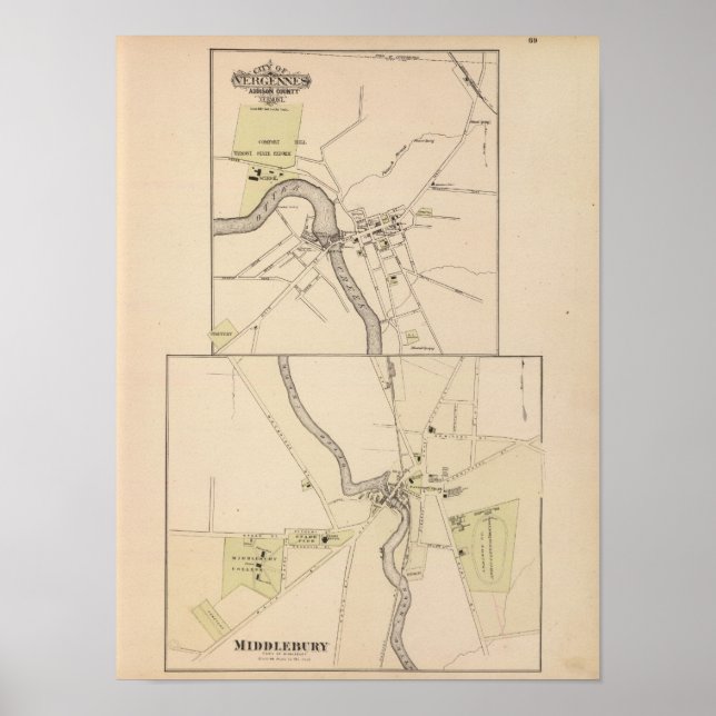 Stadt Middlebury Poster (Vorne)