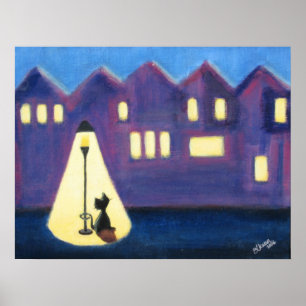 Stadt-Miezekatze-Druck Poster