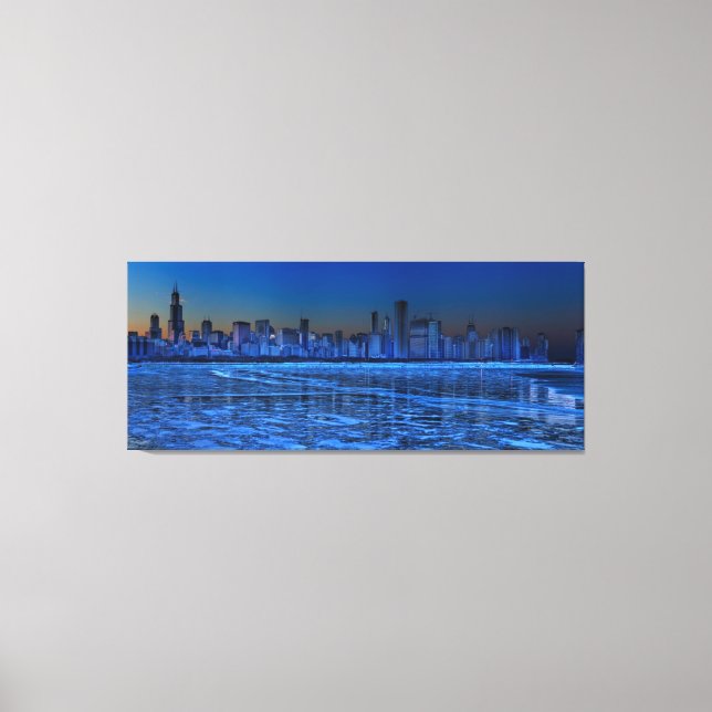 Stadt mit breiten Schultern und See Michigan Leinwanddruck (Vorderseite)