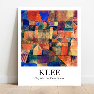 Stadt mit den drei Domains von Paul Klee Poster