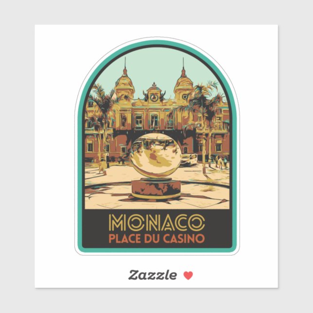 Stadt Monaco, Côte d'Azur, Casino Platz Aufkleber (Blatt)