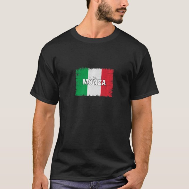 Stadt Monza Italien mit italienischer Flagge T-Shirt (Vorderseite)