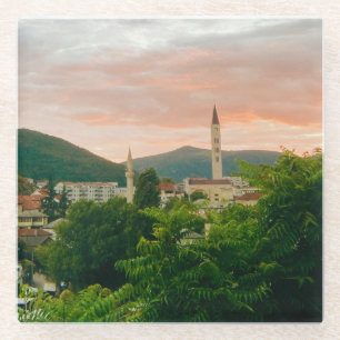 Stadt Mostar - Bosnien und Herzegowina Glasuntersetzer