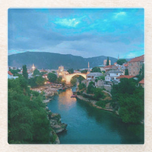 Stadt Mostar - Bosnien und Herzegowina Glasuntersetzer